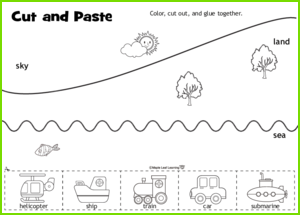 Cut and Paste Vehicles Activity