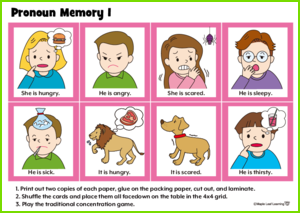 Pronoun Memory Game