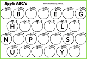 Apple ABC's Worksheet