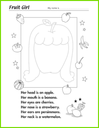 Fruit Girl Worksheet
