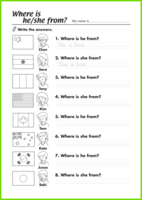 Where Is He/She from? Worksheet