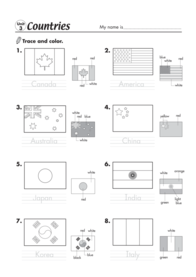 countries-trace-and-color-worksheet