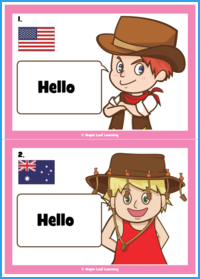 Countries Hello Song Flashcards
