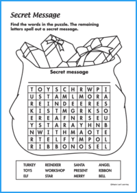 Secret Message Christmas Worksheet