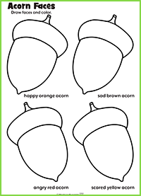 Acorn Faces Worksheet