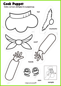 Cook Paper Cup Puppet