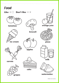 Food Like/Don’t Like Worksheet