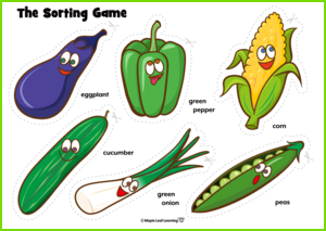 Fruits & Vegetables Sorting Game