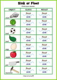 Sink or Float Experiment