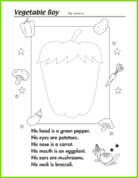 Vegetable Boy Worksheet