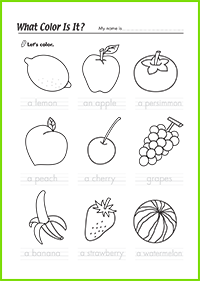 What Color Is It? Fruit Worksheet