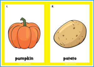 What Color Is it? Song Flashcards (Vegetables)